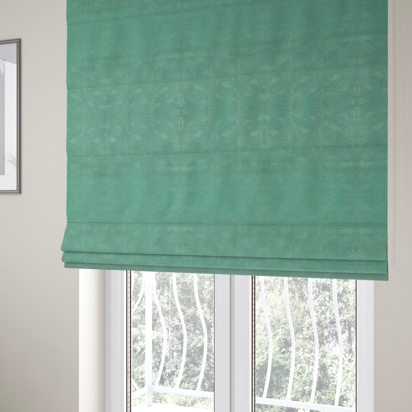 Cairo Moleskin Textured Dull Velvet Claw Pattern Curtain Furnishing Blue Fabric CTR-621 - Roman Blinds