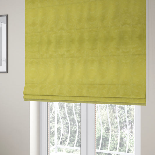 Cairo Moleskin Textured Dull Velvet Claw Pattern Curtain Furnishing Yellow Fabric CTR-622 - Roman Blinds