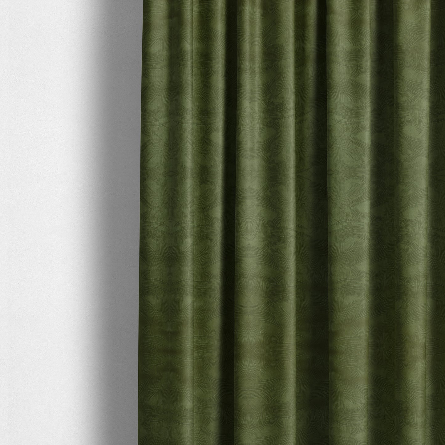 Cairo Moleskin Textured Dull Velvet Claw Pattern Curtain Furnishing Green Fabric CTR-623 - Made To Measure Curtains