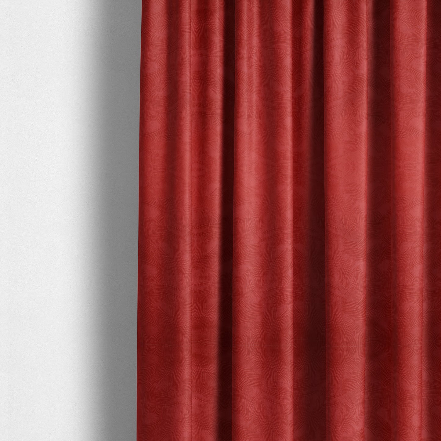 Cairo Moleskin Textured Dull Velvet Claw Pattern Curtain Furnishing Red Fabric CTR-624 - Made To Measure Curtains