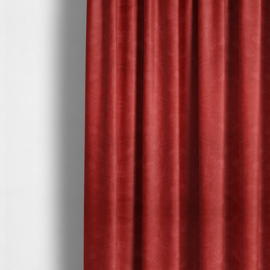 Cairo Moleskin Textured Dull Velvet Claw Pattern Curtain Furnishing Red Fabric CTR-624 - Made To Measure Curtains