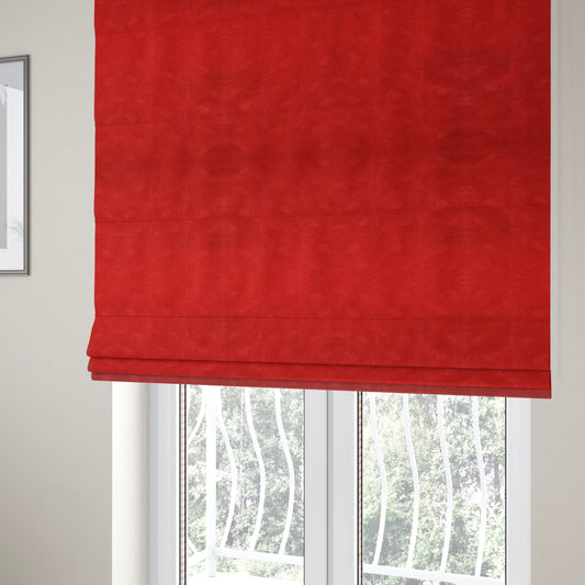 Cairo Moleskin Textured Dull Velvet Claw Pattern Curtain Furnishing Red Fabric CTR-624 - Roman Blinds