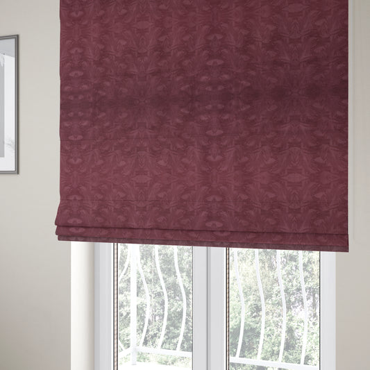 Cairo Moleskin Textured Dull Velvet Claw Pattern Curtain Furnishing Purple Fabric CTR-625 - Roman Blinds