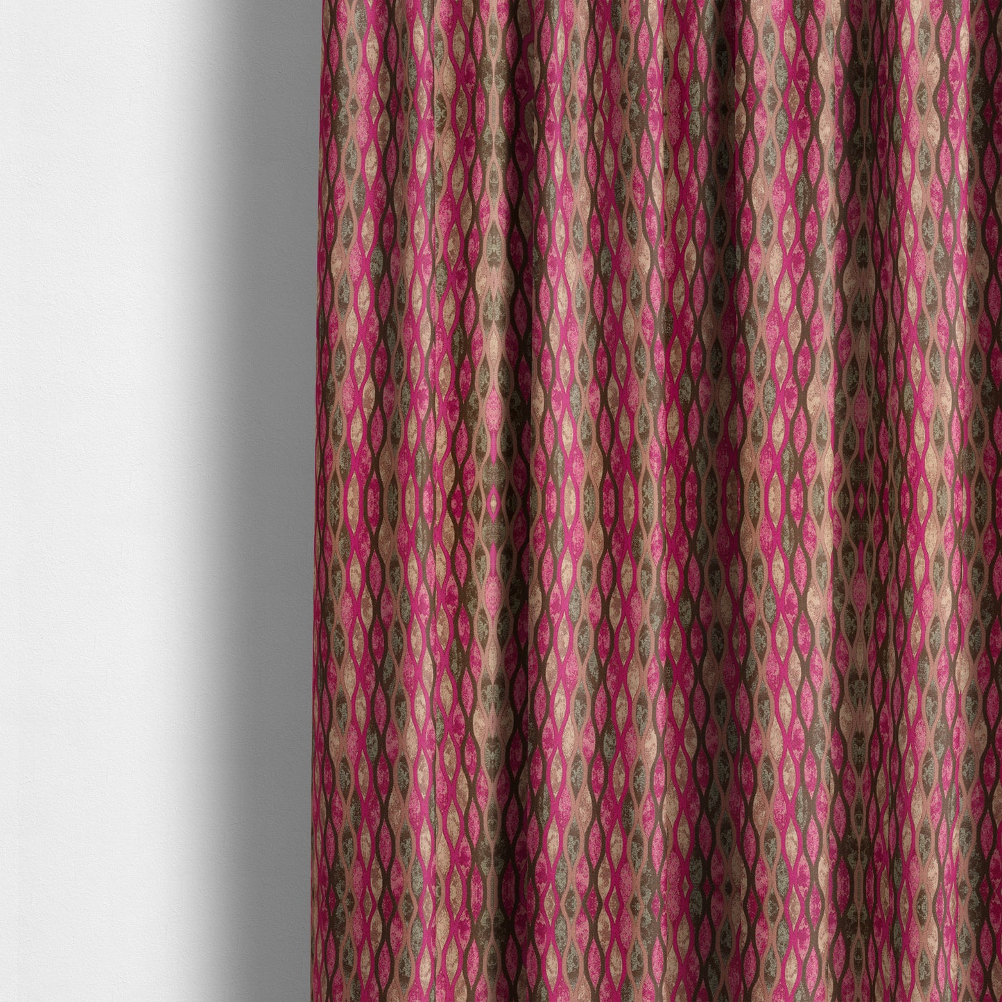 Jangwa Modern Two Tone Stripe Pattern Upholstery Curtains Brown Pink Colour Fabric CTR-628 - Made To Measure Curtains