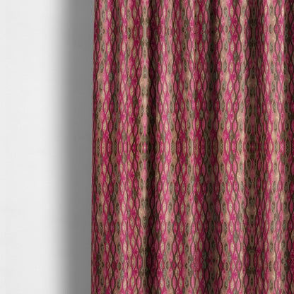 Jangwa Modern Two Tone Stripe Pattern Upholstery Curtains Brown Pink Colour Fabric CTR-628 - Made To Measure Curtains