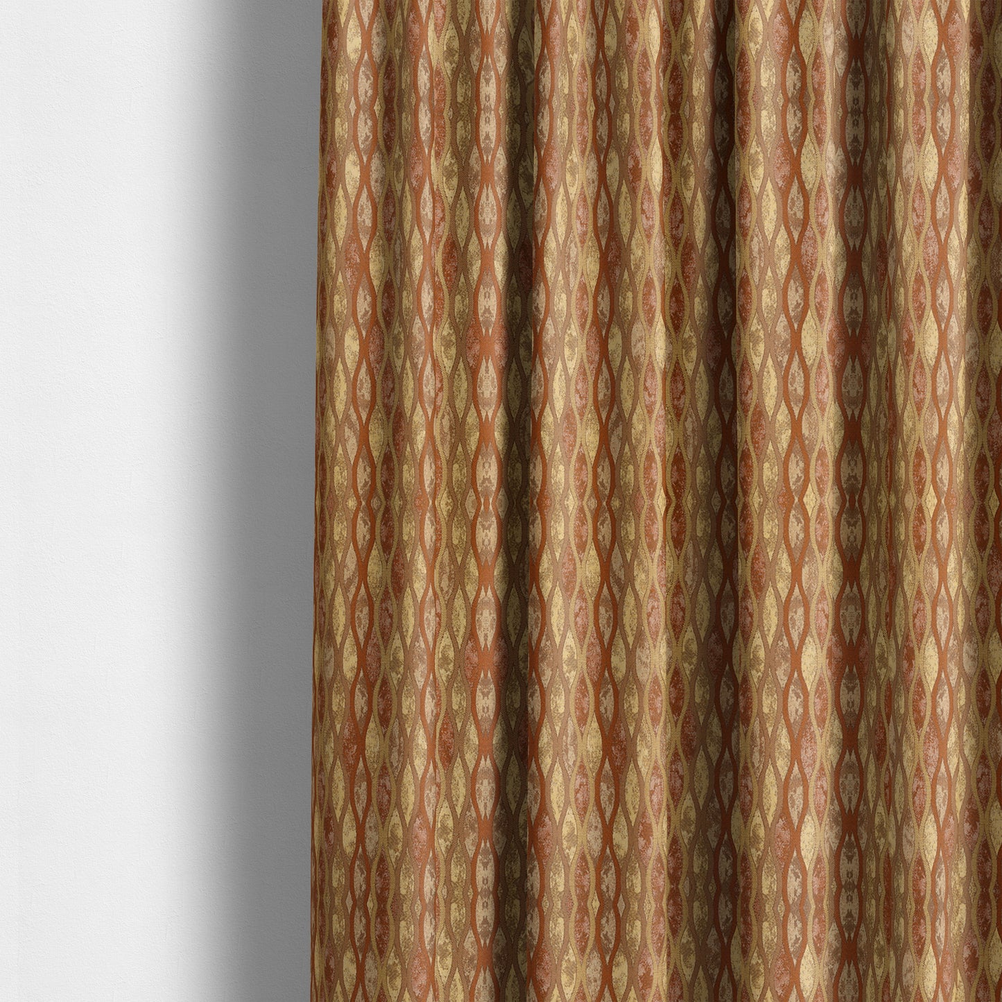 Jangwa Modern Two Tone Stripe Pattern Upholstery Curtains Yellow Orange Colour Fabric CTR-631 - Made To Measure Curtains