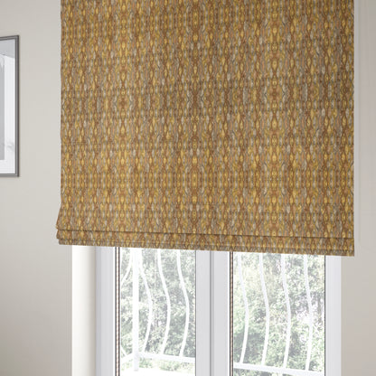 Jangwa Modern Two Tone Stripe Pattern Upholstery Curtains Gold Silver Colour Fabric CTR-632 - Roman Blinds