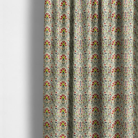 Freedom Printed Velvet Fabric Collection Chinese Oriental Inspired Pattern In Colorful Upholstery Fabric CTR-64 - Made To Measure Curtains