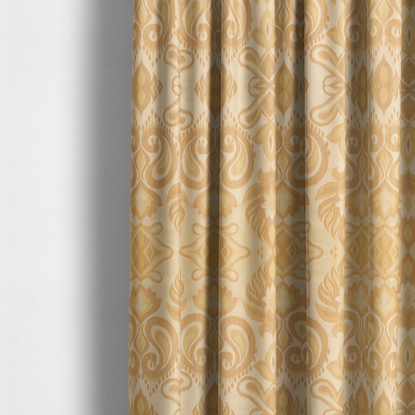 Menuett Floral Damask Pattern Upholstery Curtain Furnishing Fabric In Yellow CTR-645 - Made To Measure Curtains