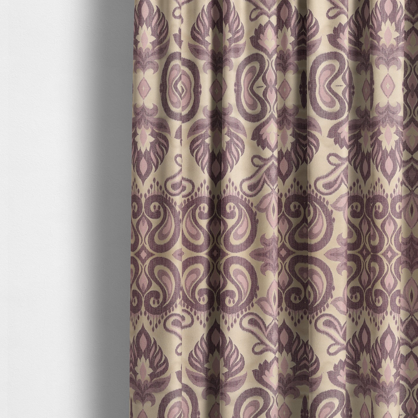 Menuett Floral Damask Pattern Upholstery Curtain Furnishing Fabric In Purple CTR-646 - Made To Measure Curtains