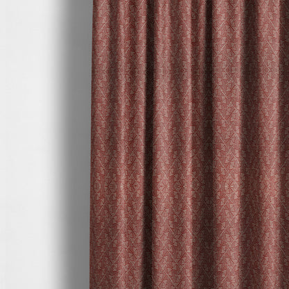 Act Semi Plain Pattern Chenille Textured Red Colour Curtain Upholstery Fabric CTR-655 - Made To Measure Curtains