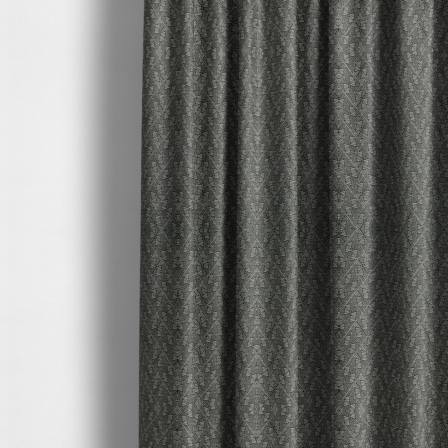 Act Semi Plain Pattern Chenille Textured Black Colour Curtain Upholstery Fabric CTR-656 - Made To Measure Curtains