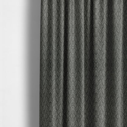 Act Semi Plain Pattern Chenille Textured Black Colour Curtain Upholstery Fabric CTR-656 - Made To Measure Curtains