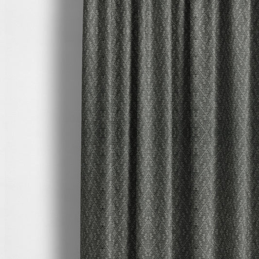 Act Semi Plain Pattern Chenille Textured Black Colour Curtain Upholstery Fabric CTR-656 - Made To Measure Curtains