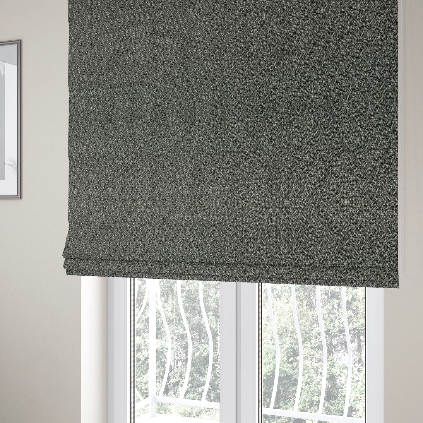 Act Semi Plain Pattern Chenille Textured Black Colour Curtain Upholstery Fabric CTR-656 - Roman Blinds