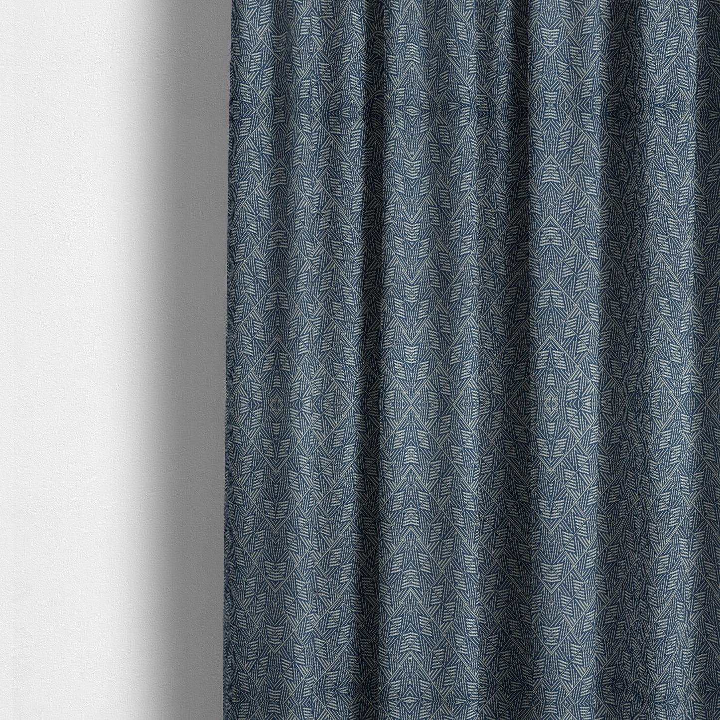 Act Semi Plain Pattern Chenille Textured Blue Colour Curtain Upholstery Fabric CTR-658 - Made To Measure Curtains