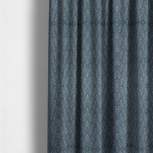 Act Semi Plain Pattern Chenille Textured Blue Colour Curtain Upholstery Fabric CTR-658 - Made To Measure Curtains