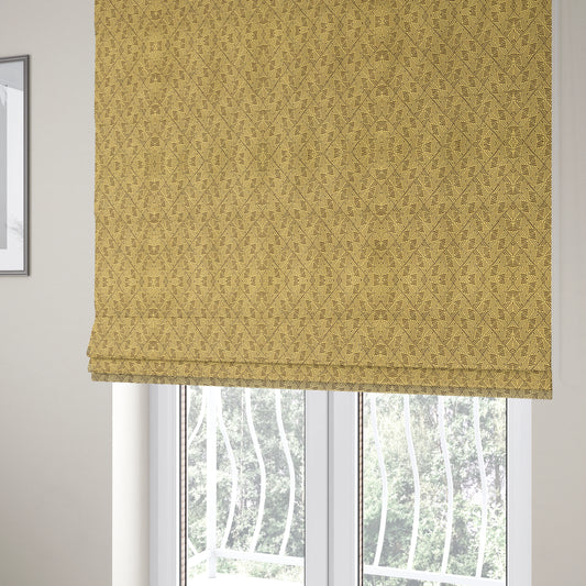 Act Semi Plain Pattern Chenille Textured Yellow Colour Curtain Upholstery Fabric CTR-660 - Roman Blinds