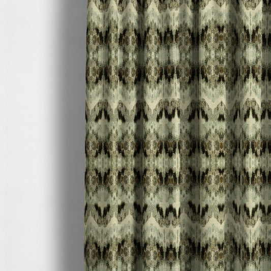 Bruges Stripe Zig Zag Chevron Black White Chenille Jacquard Upholstery Fabrics CTR-676 - Made To Measure Curtains