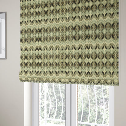 Bruges Stripe Zig Zag Chevron Black White Chenille Jacquard Upholstery Fabrics CTR-676 - Roman Blinds