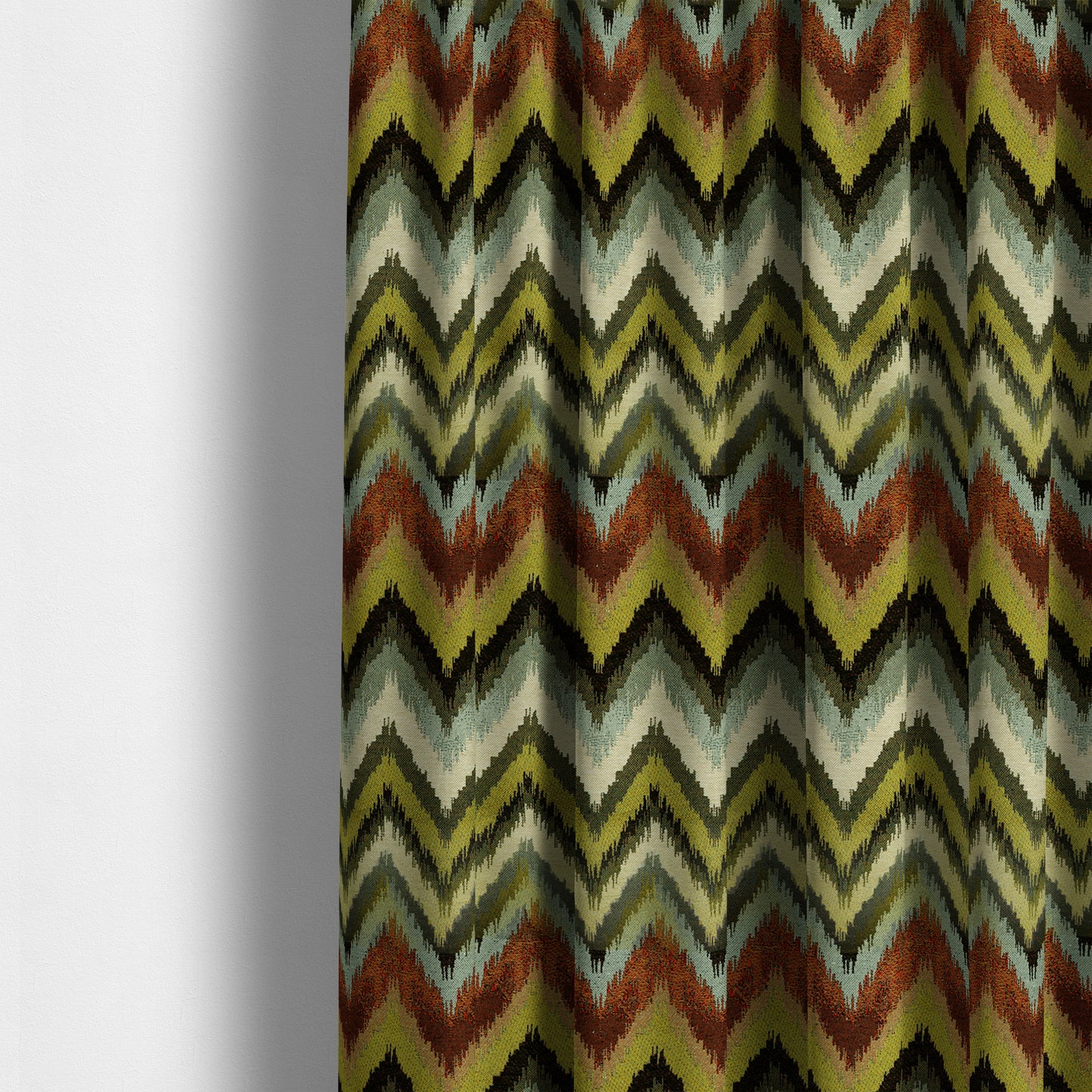 Bruges Stripe Chevron Blue Red Green Chenille Quality Jacquard Upholstery Fabric CTR-678 - Made To Measure Curtains