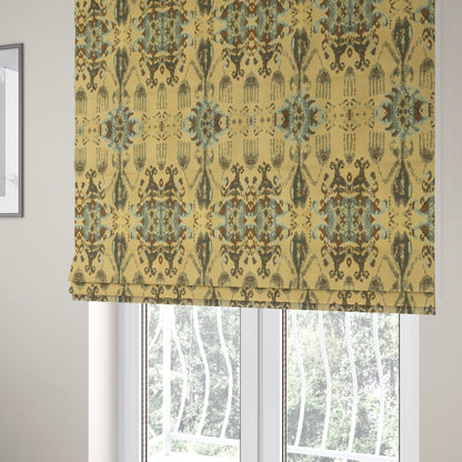 Bruges Life Traditional Pattern In Beige Blue Chenille Jacquard Upholstery Fabrics CTR-686 - Roman Blinds