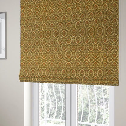 Bruges Modern Floral Damask Pattern Beige Orange Red Upholstery Fabrics CTR-688 - Roman Blinds