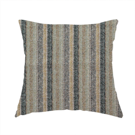 Bruges Stripe Vertical Striped Pattern Sea Grass Green Blue Colour Jacquard Upholstery Fabrics CTR-692 - Handmade Cushions