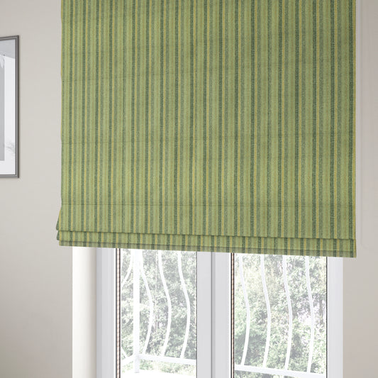 Bruges Stripe Vertical Striped Pattern Sea Grass Green Blue Colour Jacquard Upholstery Fabrics CTR-692 - Roman Blinds