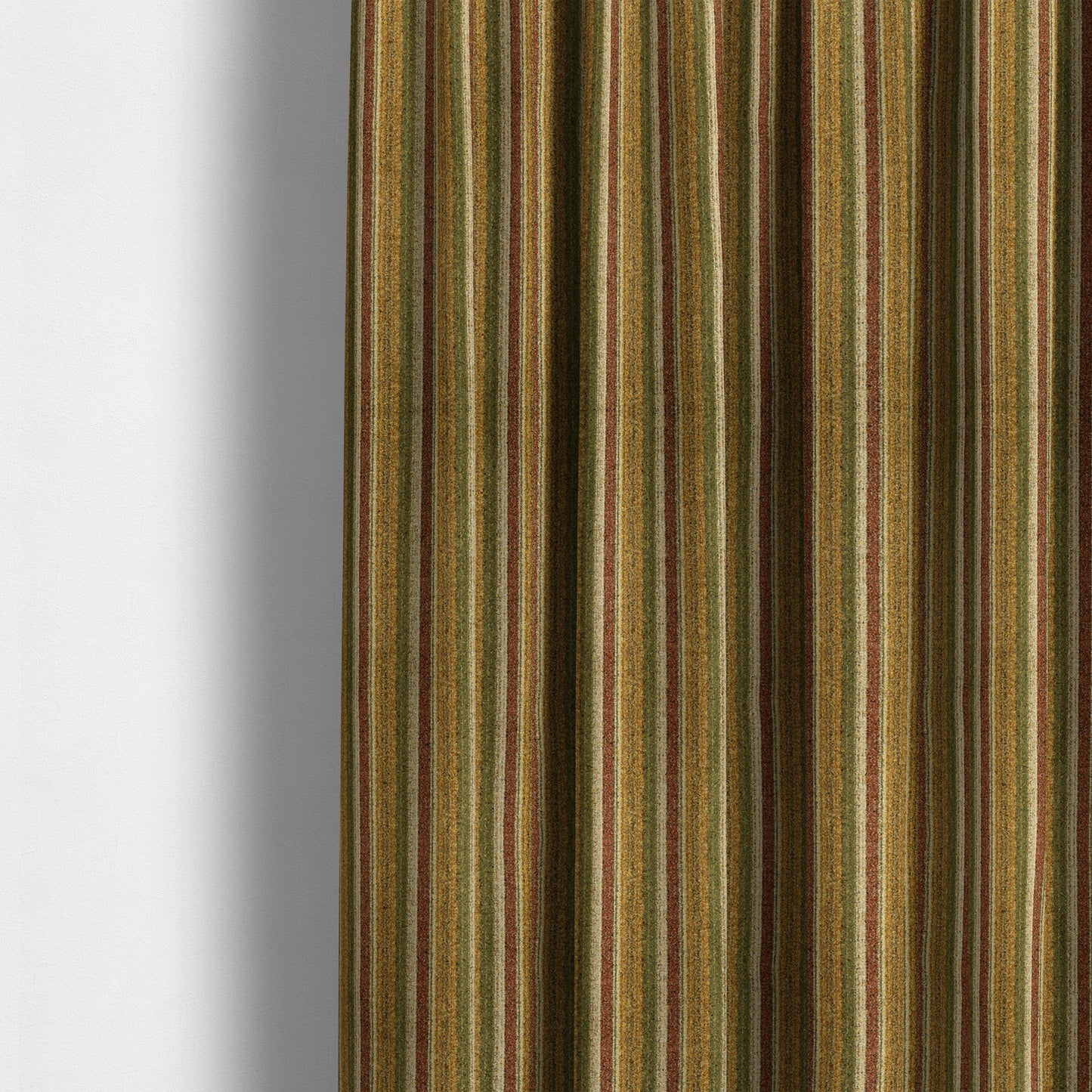 Bruges Stripe Vertical Striped Pattern Green Red Yellow Colour Jacquard Upholstery Fabrics CTR-694 - Made To Measure Curtains