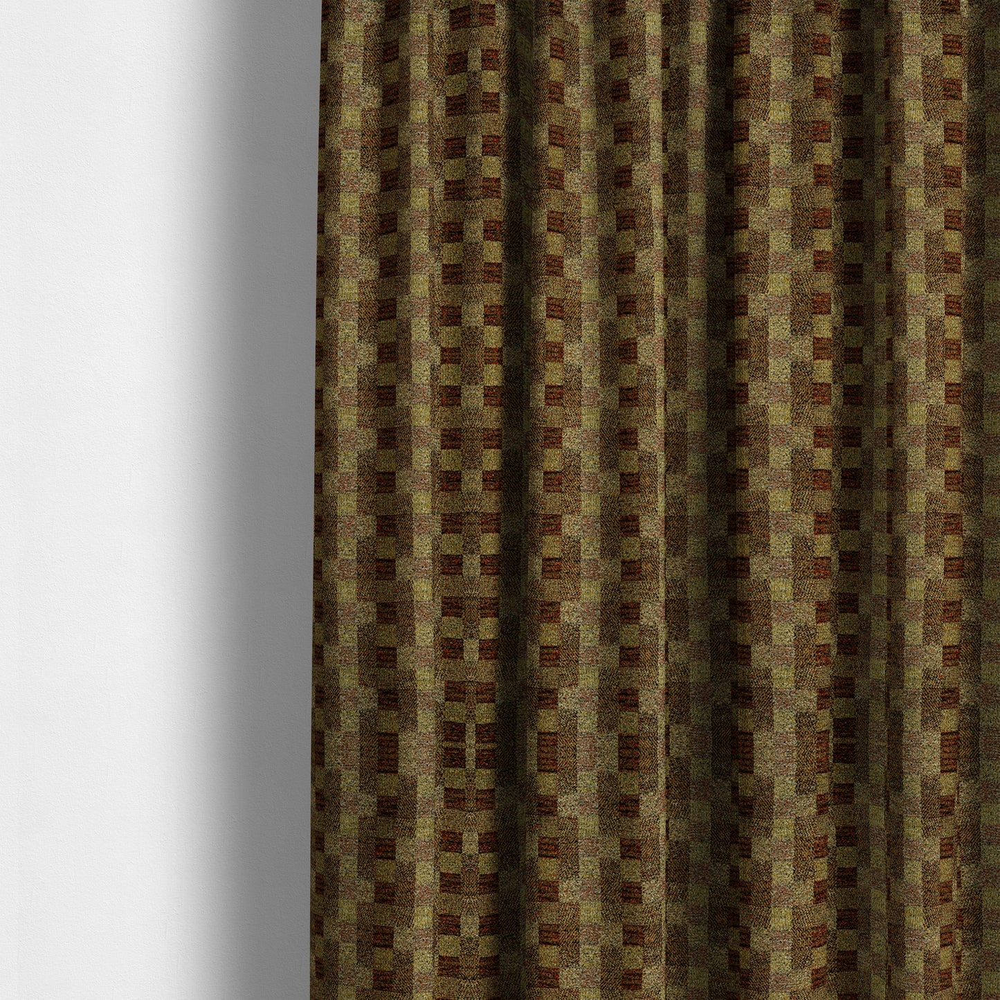 Bruges Stripe Geometric Square Pattern Red Orange Colour Upholstery Fabrics CTR-700 - Made To Measure Curtains