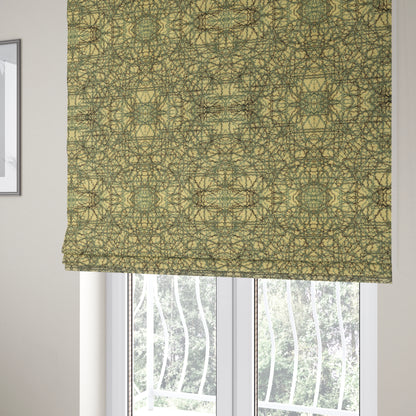 Bruges Modern Jacquard Tapestry Barbed Wire Pattern Blue Beige Chenille Upholstery Fabrics CTR-703 - Roman Blinds