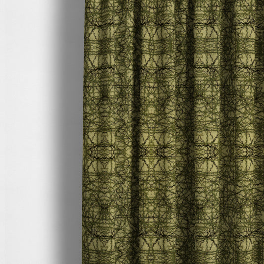 Bruges Modern Jacquard Tapestry Barbed Wire Pattern Green Beige Chenille Upholstery Fabric CTR-705 - Made To Measure Curtains