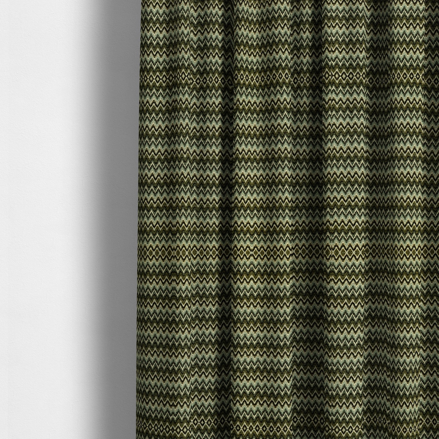 Bruges Stripe Tapestry Chevron Pattern Green Blue Colour Chenille Upholstery Fabrics CTR-706 - Made To Measure Curtains