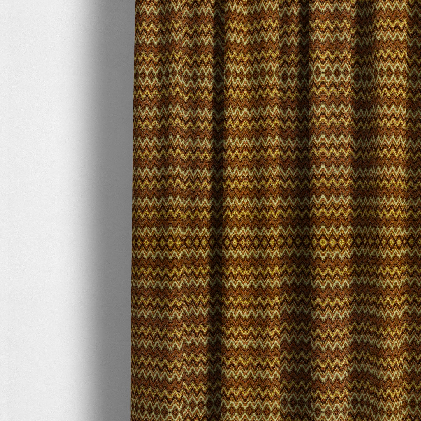 Bruges Stripe Tapestry Chevron Pattern Orange Red Colour Chenille Upholstery Fabrics CTR-707 - Made To Measure Curtains