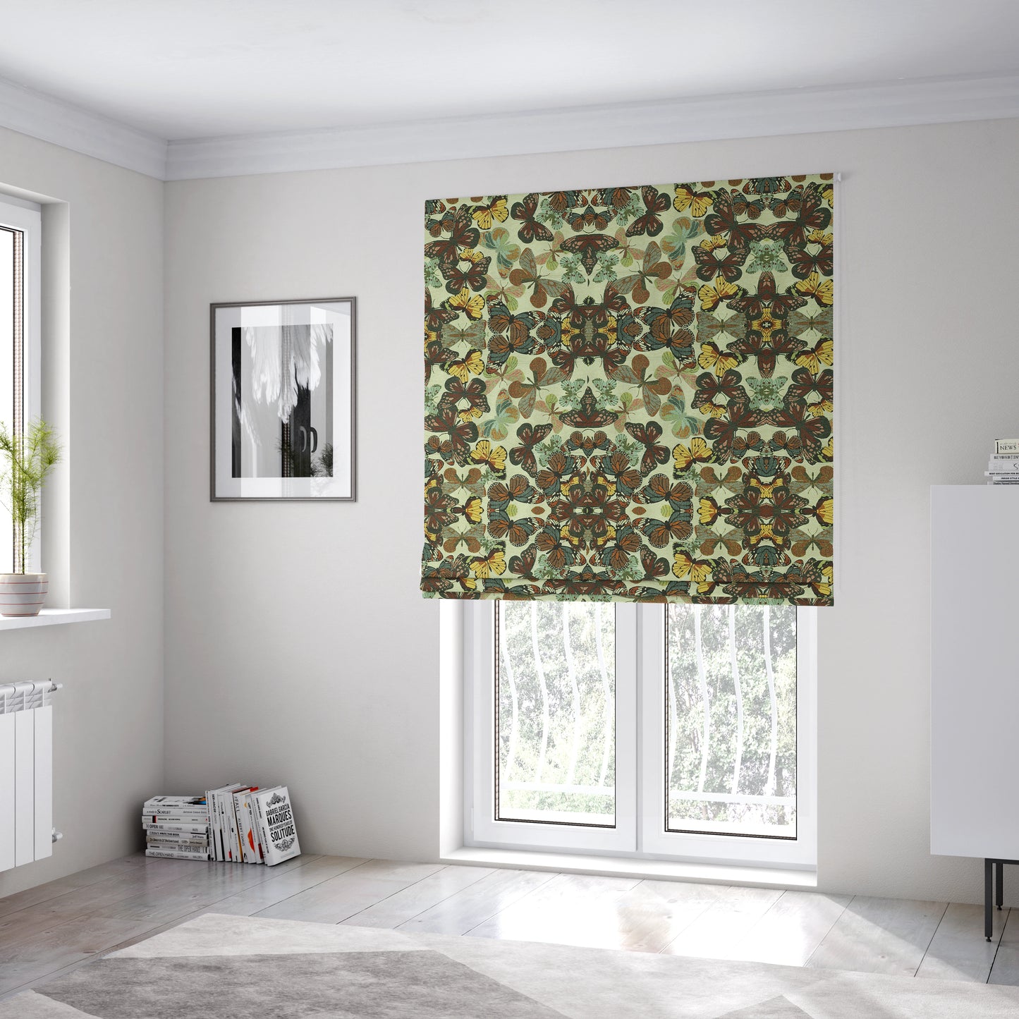 Bruges Life Colourful All Over Butterfly Pattern Jacquard Chenille Upholstery Fabrics CTR-708 - Roman Blinds