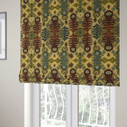 Bruges Life Wild Jungle Stripe Pattern Red Blue Green Jacquard Upholstery Fabrics CTR-712 - Roman Blinds