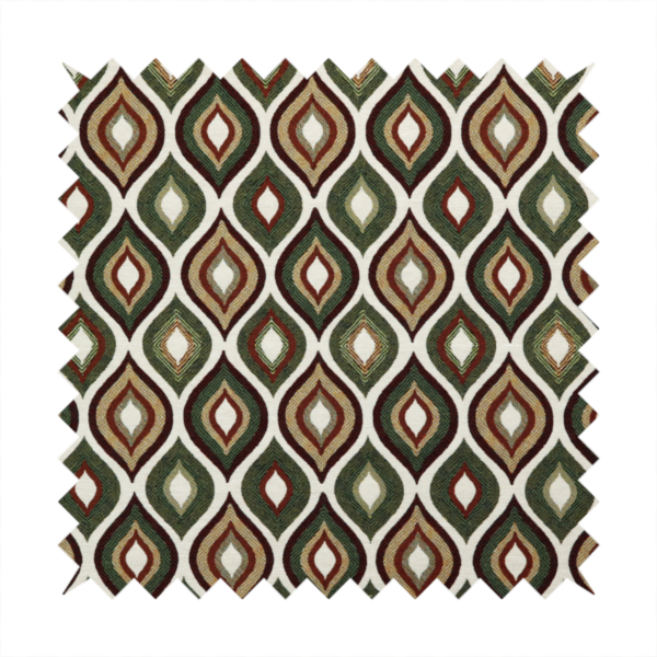 Bruges Life Tuilp Onion Eye Lid Pattern Red Green Orange Jacquard Upholstery Fabric CTR-713