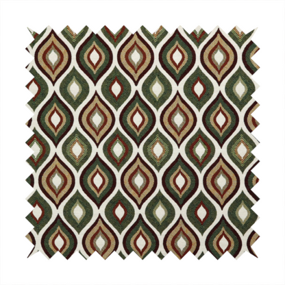 Bruges Life Tuilp Onion Eye Lid Pattern Red Green Orange Jacquard Upholstery Fabric CTR-713