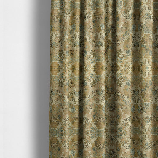 Bruges Life All Over Floral Damask Beige Colour Chenille Jacquard Upholstery Fabrics CTR-720 - Made To Measure Curtains