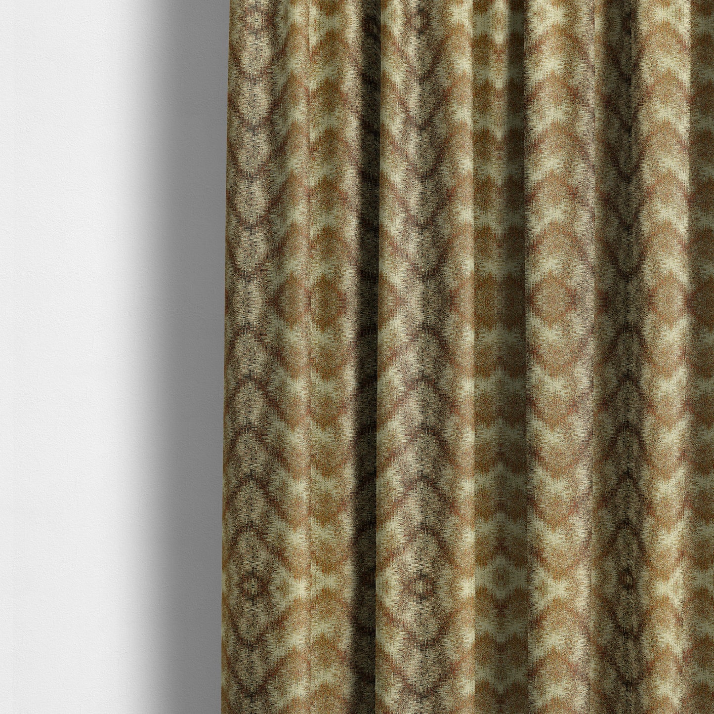 Bruges Striped Brown Orange Wave Striped Mountain Pattern Chenille Upholstery Fabrics CTR-731 - Made To Measure Curtains