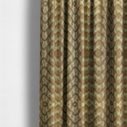 Bruges Striped Brown Orange Wave Striped Mountain Pattern Chenille Upholstery Fabrics CTR-731 - Made To Measure Curtains