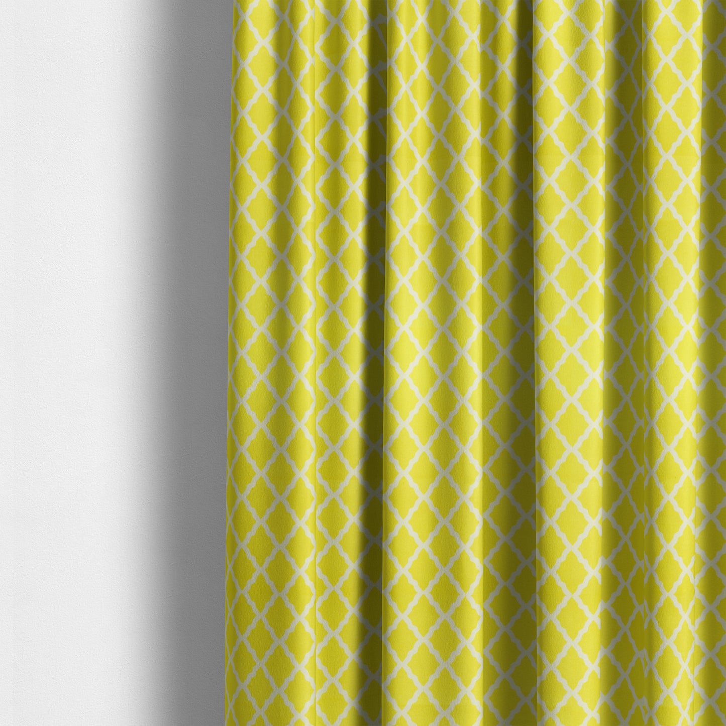 Freedom Printed Velvet Fabric Collection Modern Yellow Colour Pattern Upholstery Fabric CTR-74 - Made To Measure Curtains