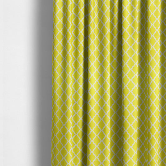 Freedom Printed Velvet Fabric Collection Modern Yellow Colour Pattern Upholstery Fabric CTR-74 - Made To Measure Curtains