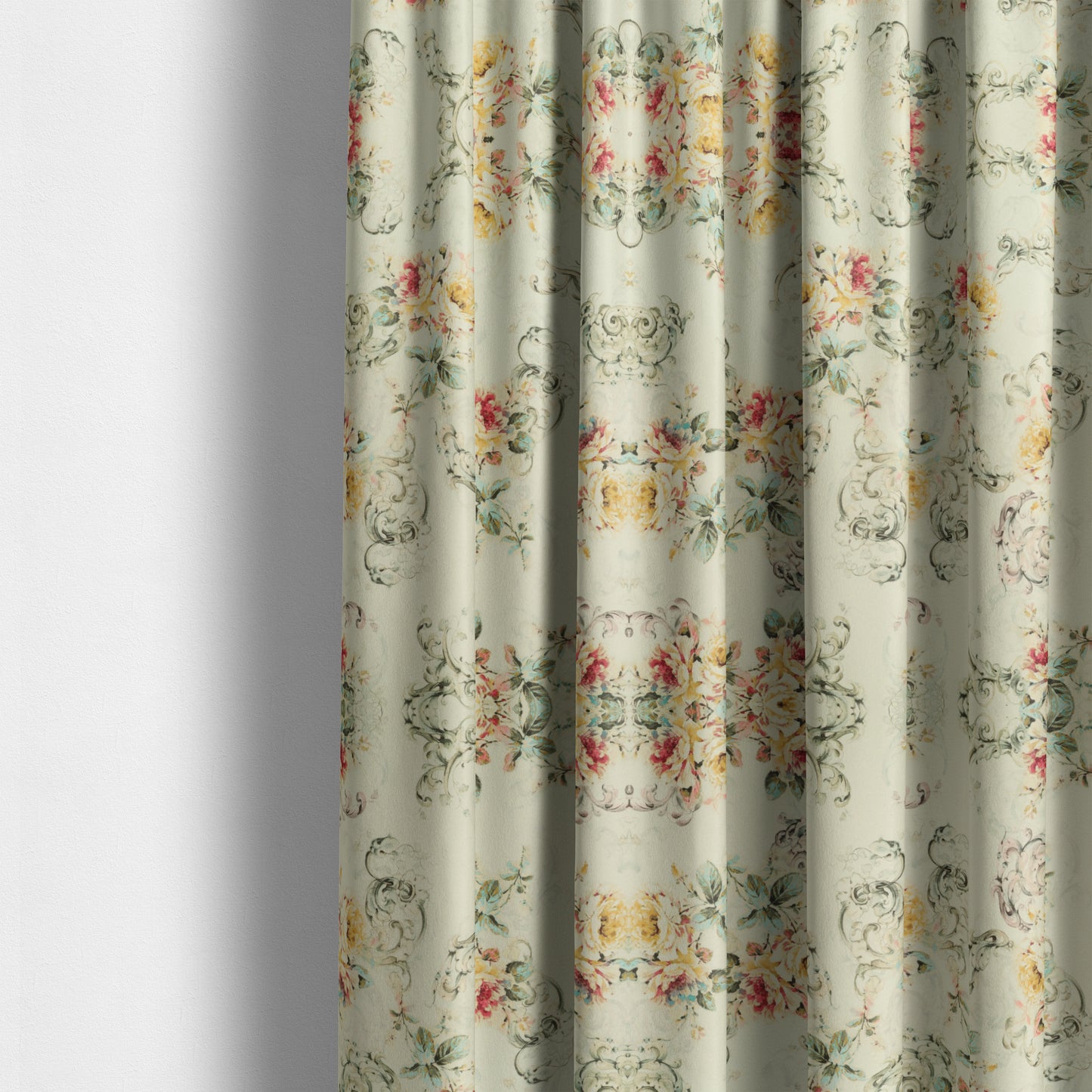 Freedom Printed Velvet Fabric Collection Floral Pattern Upholstery Fabric CTR-75 - Made To Measure Curtains