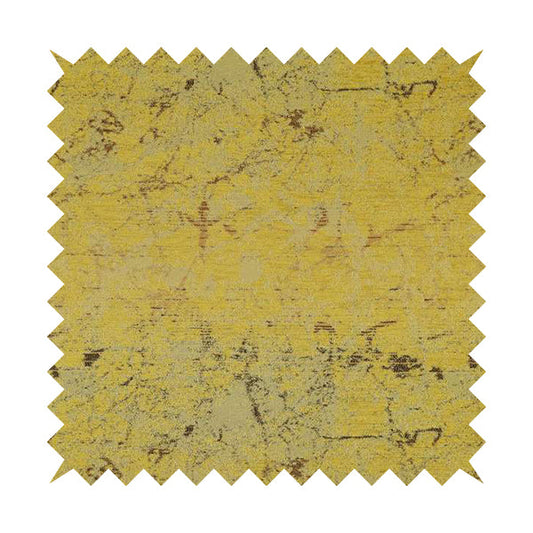 Agenda Quality Semi Plain Abstract Yellow Chenille Furnishing Upholstery Fabric CTR-782