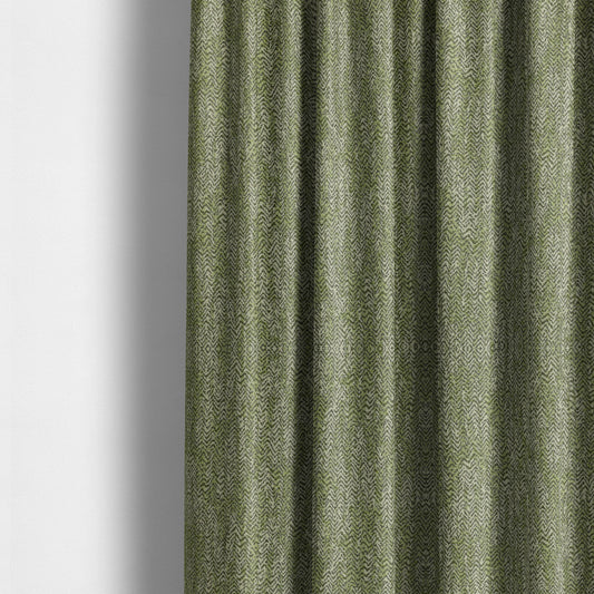 Trapeze Faded Herringbone Pattern Semi Plain Green Furnishing Fabrics CTR-792 - Made To Measure Curtains