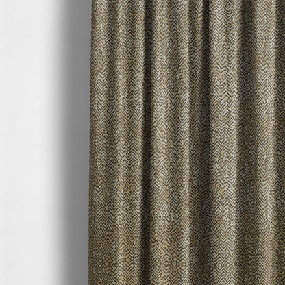 Trapeze Faded Herringbone Pattern Semi Plain Brown Furnishing Fabrics CTR-794 - Made To Measure Curtains