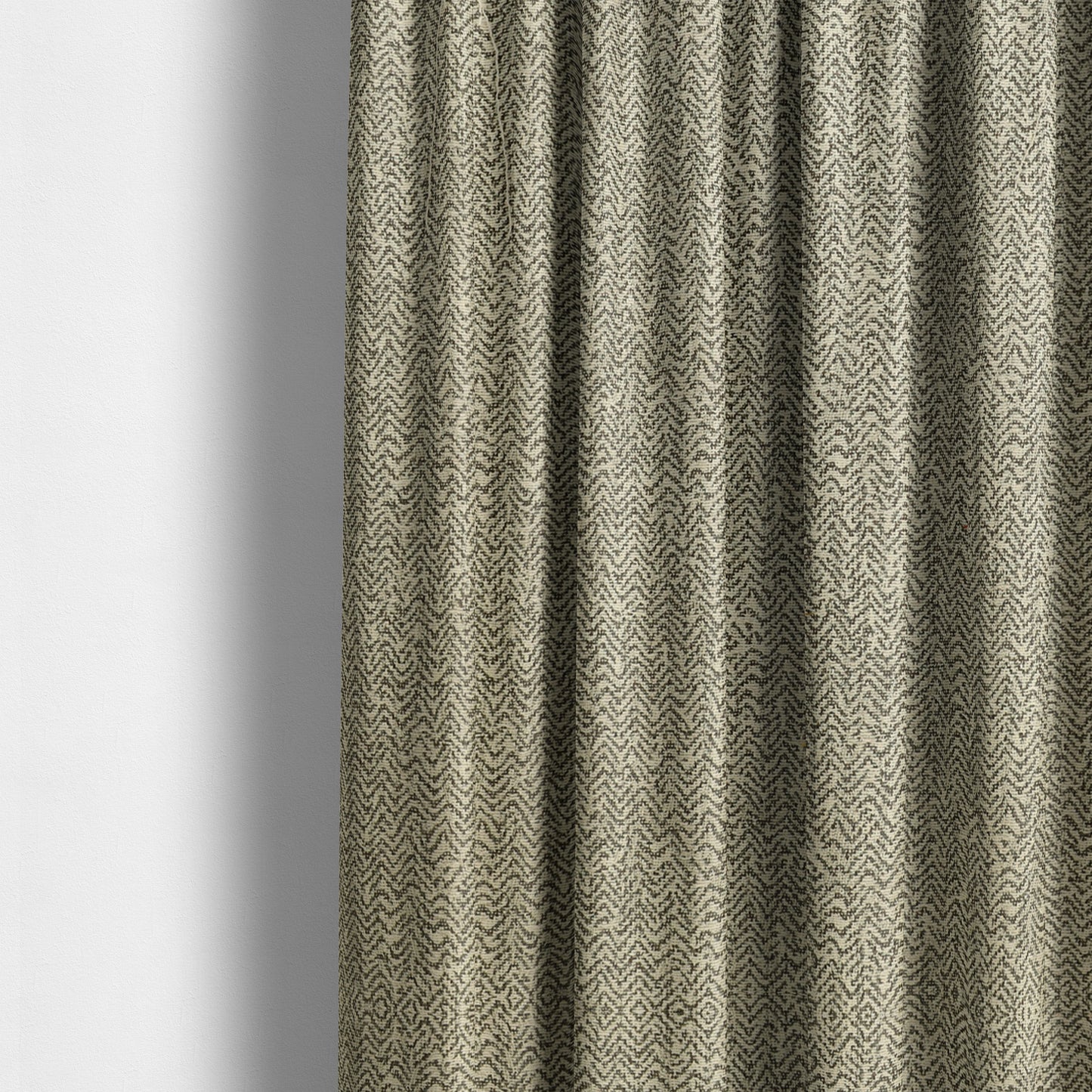 Trapeze Faded Herringbone Pattern Semi Plain Grey Silver Furnishing Fabrics CTR-795 - Made To Measure Curtains