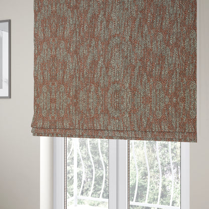 Trapeze Faded Herringbone Pattern Semi Plain Orange Furnishing Fabrics CTR-796 - Roman Blinds